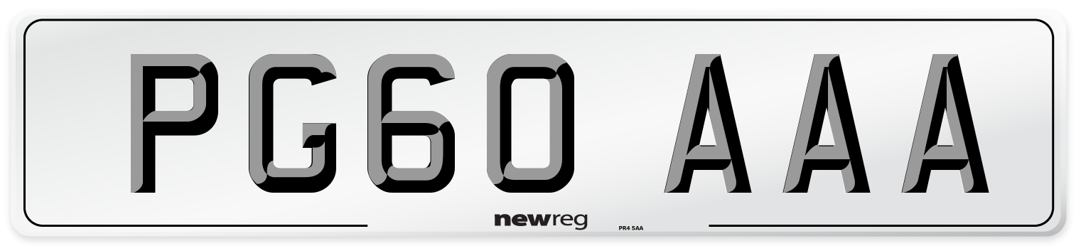 PG60 AAA Number Plate from New Reg